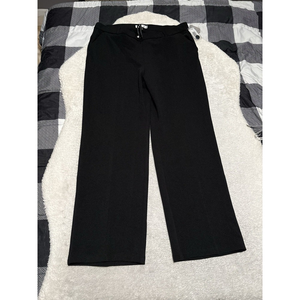 Kasper Women's Black Straight Dress Pants Plus Size 2X Trousers Stretch NWT
